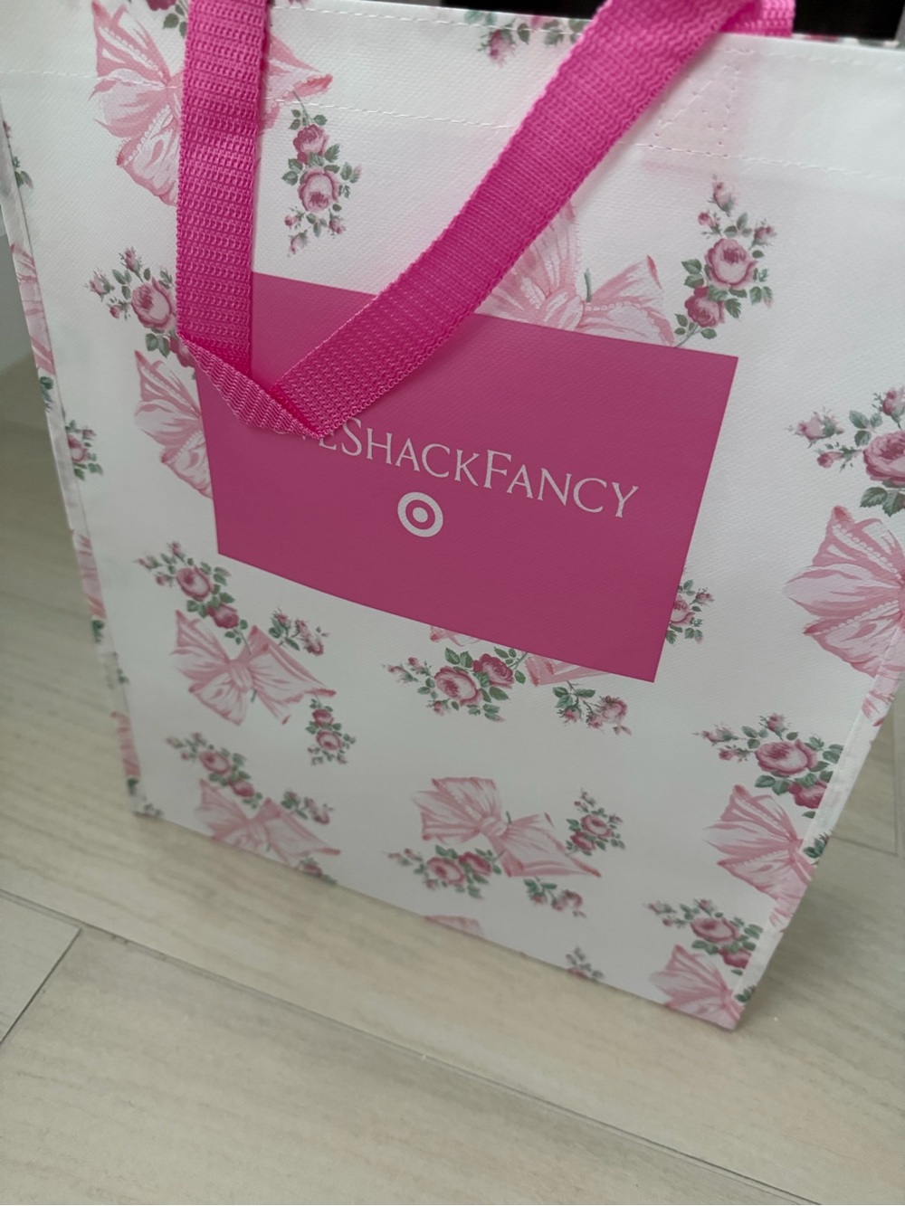 LoveShackFancy x Target Pink Floral Tote Bag Love Shack Fancy shopping bag